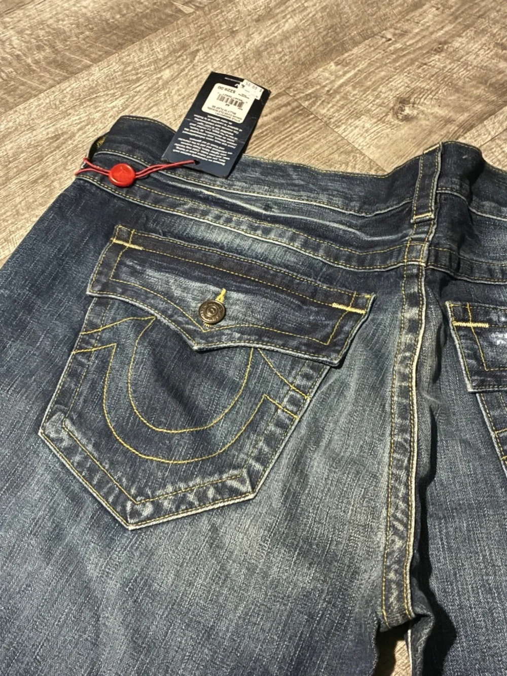 Vintage True Religion Billy Relaxed Bootcut Jeans Dark Wash Denim SZ 44 NWT New